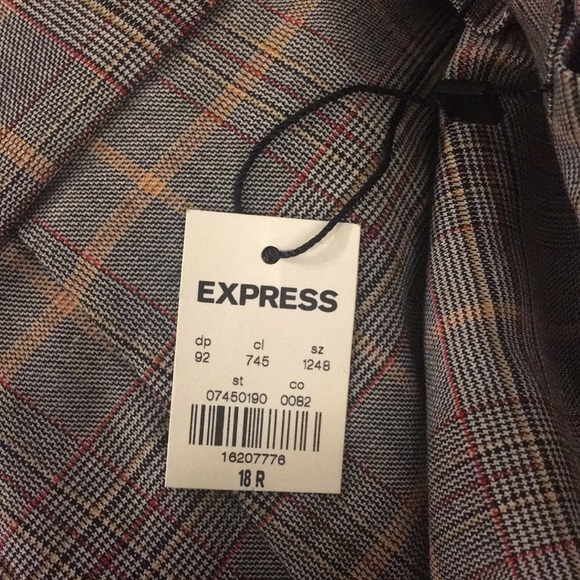 🆕✒️EXPRESS High Waisted Plaid Sash Tie Ankle Pant - Picture 7 of 9